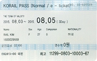 Korail Pass Ticket